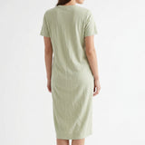 100% Linen Piqué Knit Fabric, 210 gsm — Khaki — mockup: tshirt