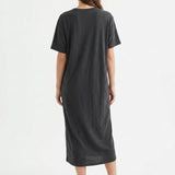 Polyester Stretch ITY Knit Fabric, 213 gsm, 160 cm — Black — mockup: tshirt