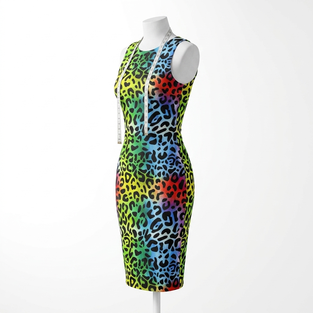 Animal Print Polyester Stretch Jersey Knit Fabric rendered
