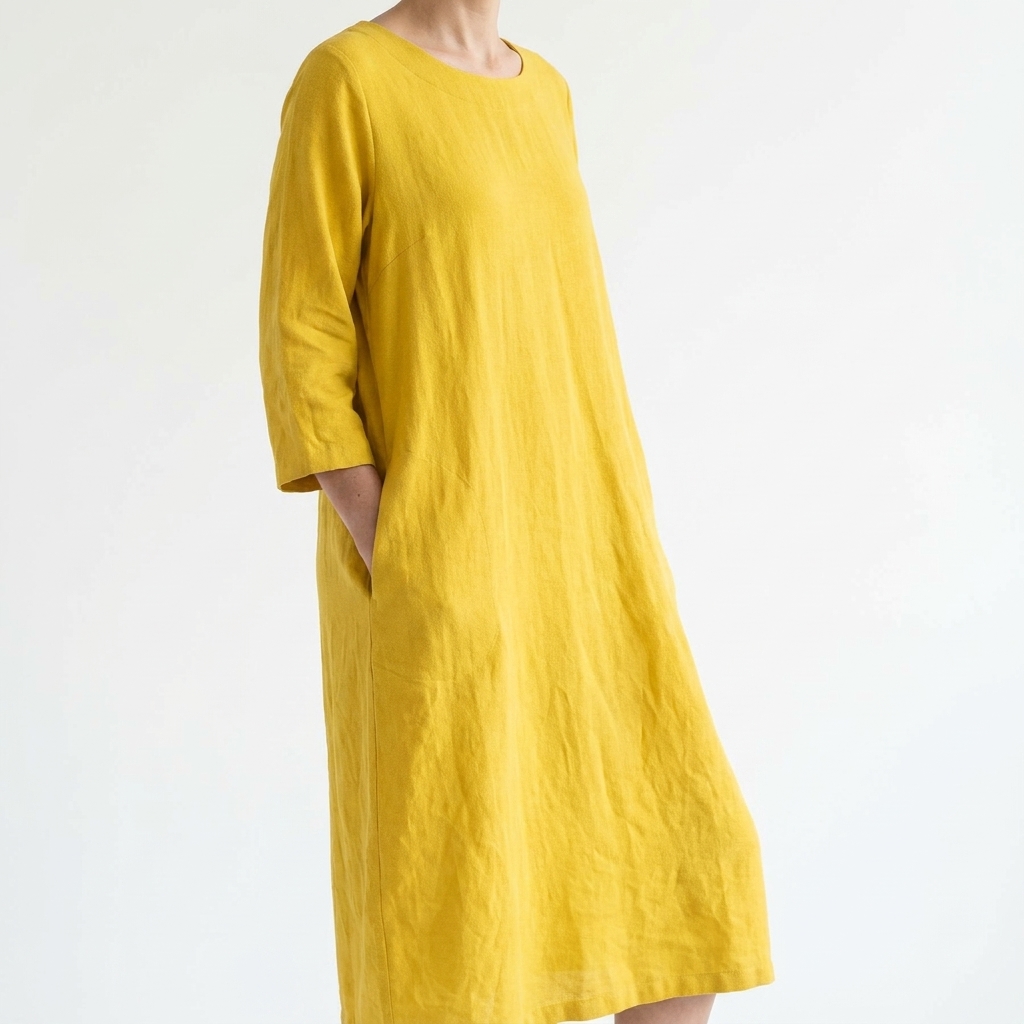 Polyester Viscose Stretch Linen-Look Fabric rendered