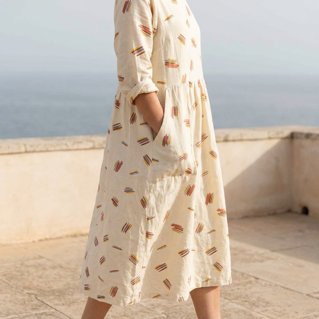 Printed Viscose Linen Woven Fabric — Styled