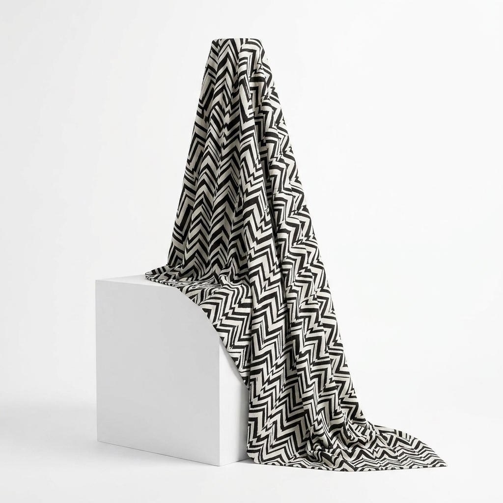 Jacquard Polyester Stretch Knit Fabric rendered
