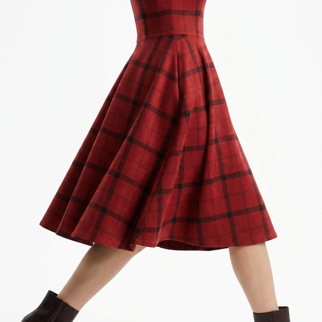 Bold Plaid 100% Polyester Faux Suede Fabric rendered