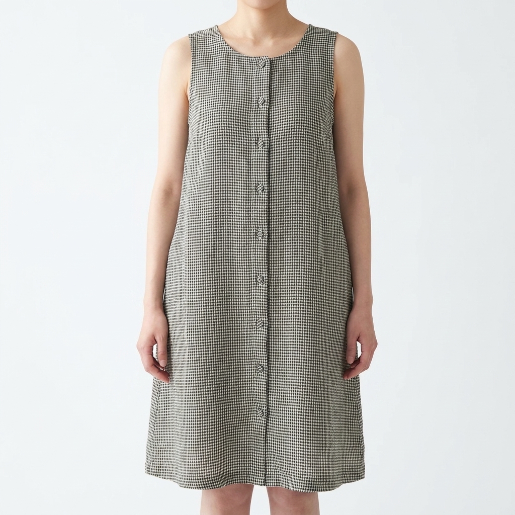 Fine Plaid Linen Cotton Woven Fabric rendered