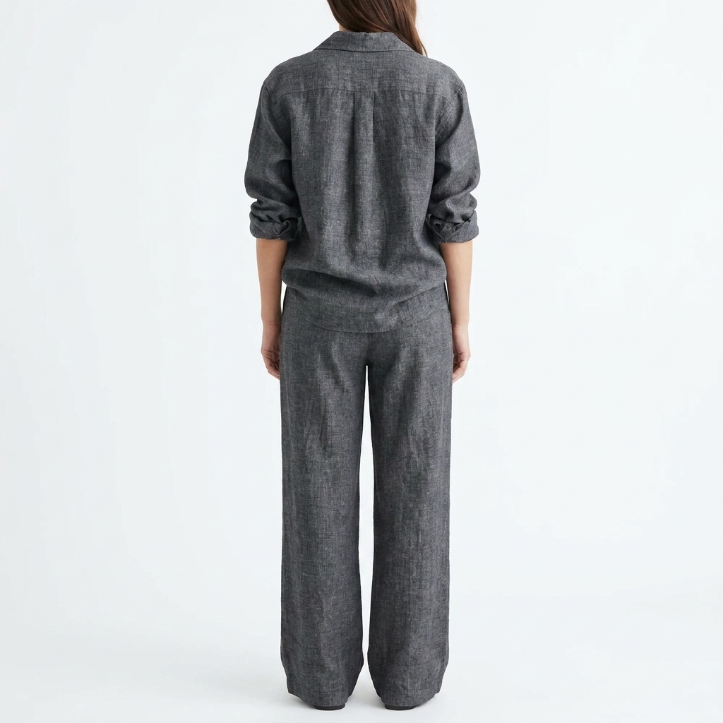 Heather Linen Cotton Woven Fabric rendered