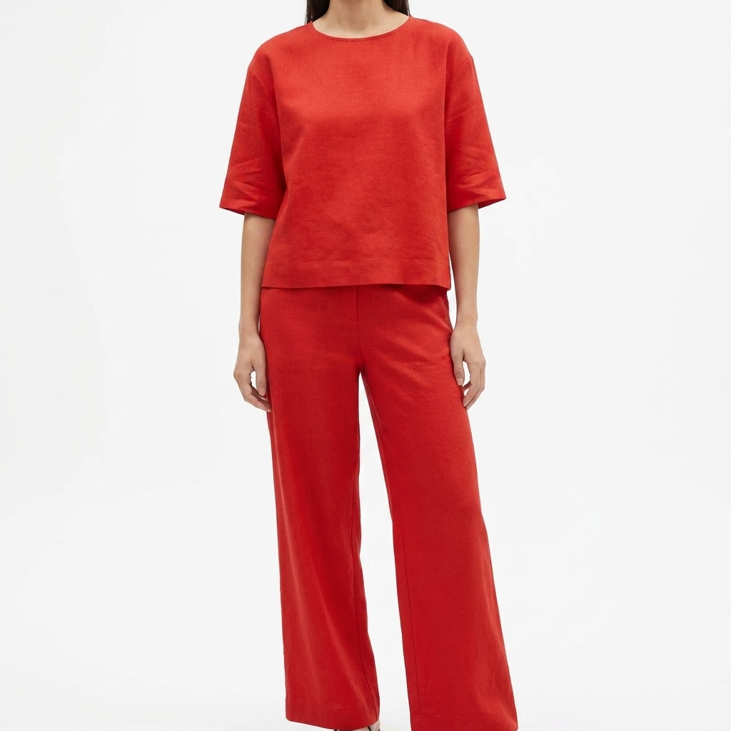 Polyester Stretch Linen-Look Fabric rendered