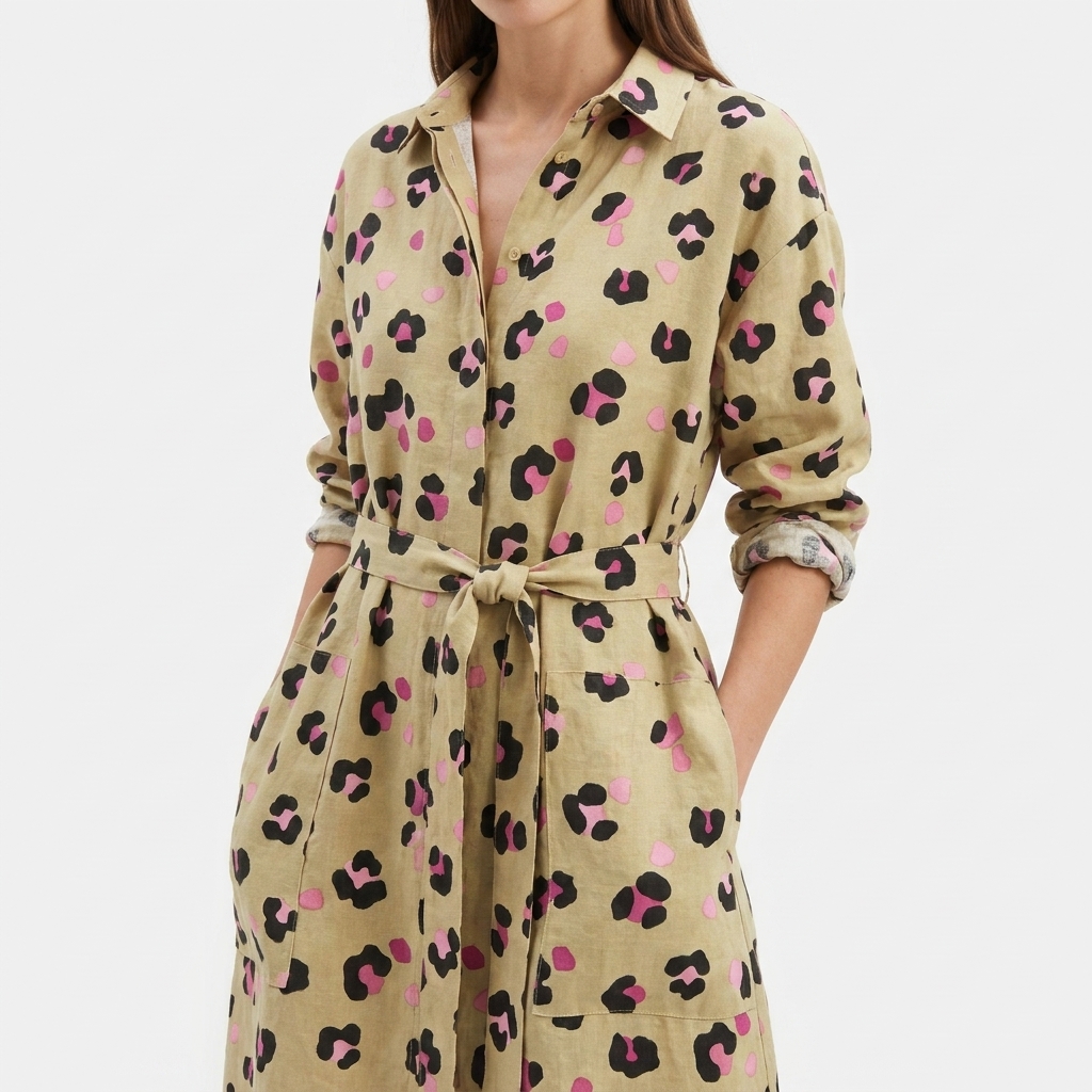 Animal Print Linen-Look Fabric rendered