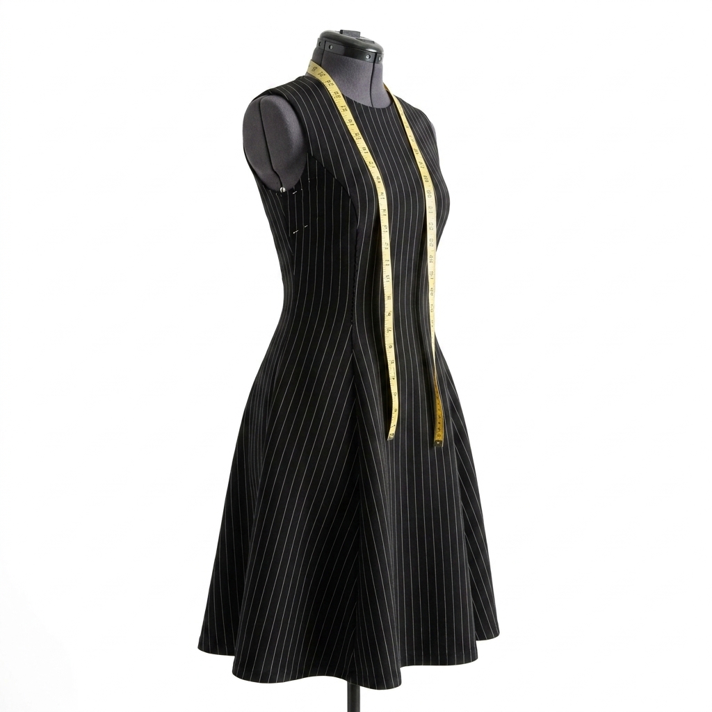 Fine Striped Viscose Nylon Stretch Ponte Knit Fabric rendered