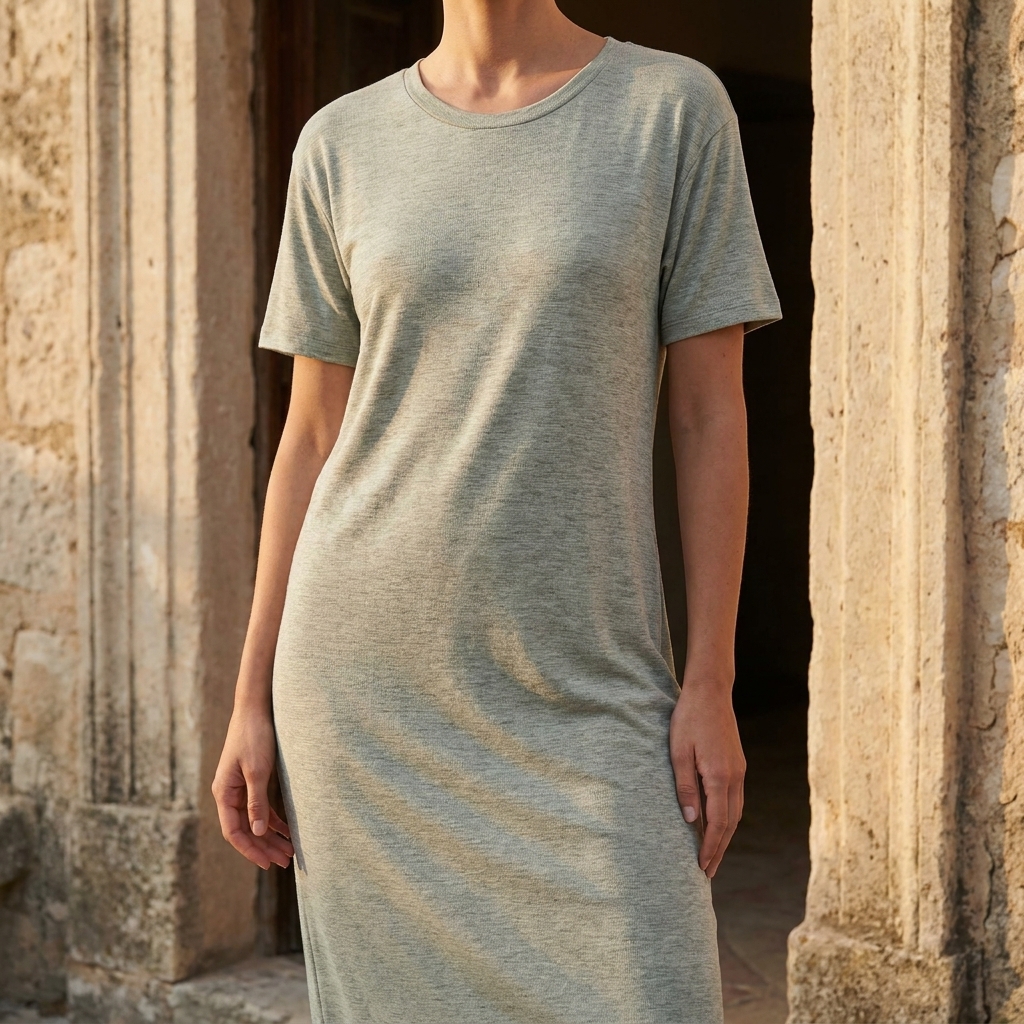 Heather Viscose Polyester Blend Jersey Knit Fabric — Styled