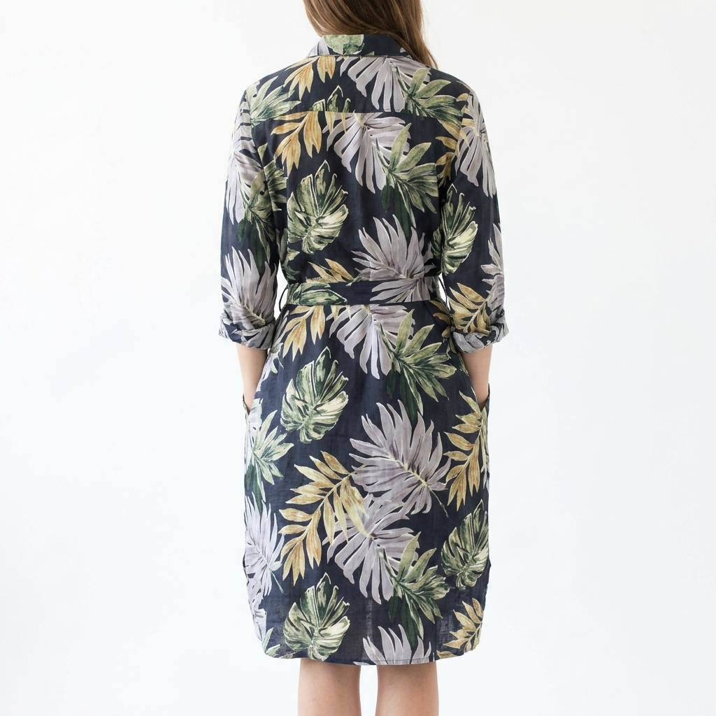 Bold Floral Tencel Lyocell Linen Woven Fabric rendered