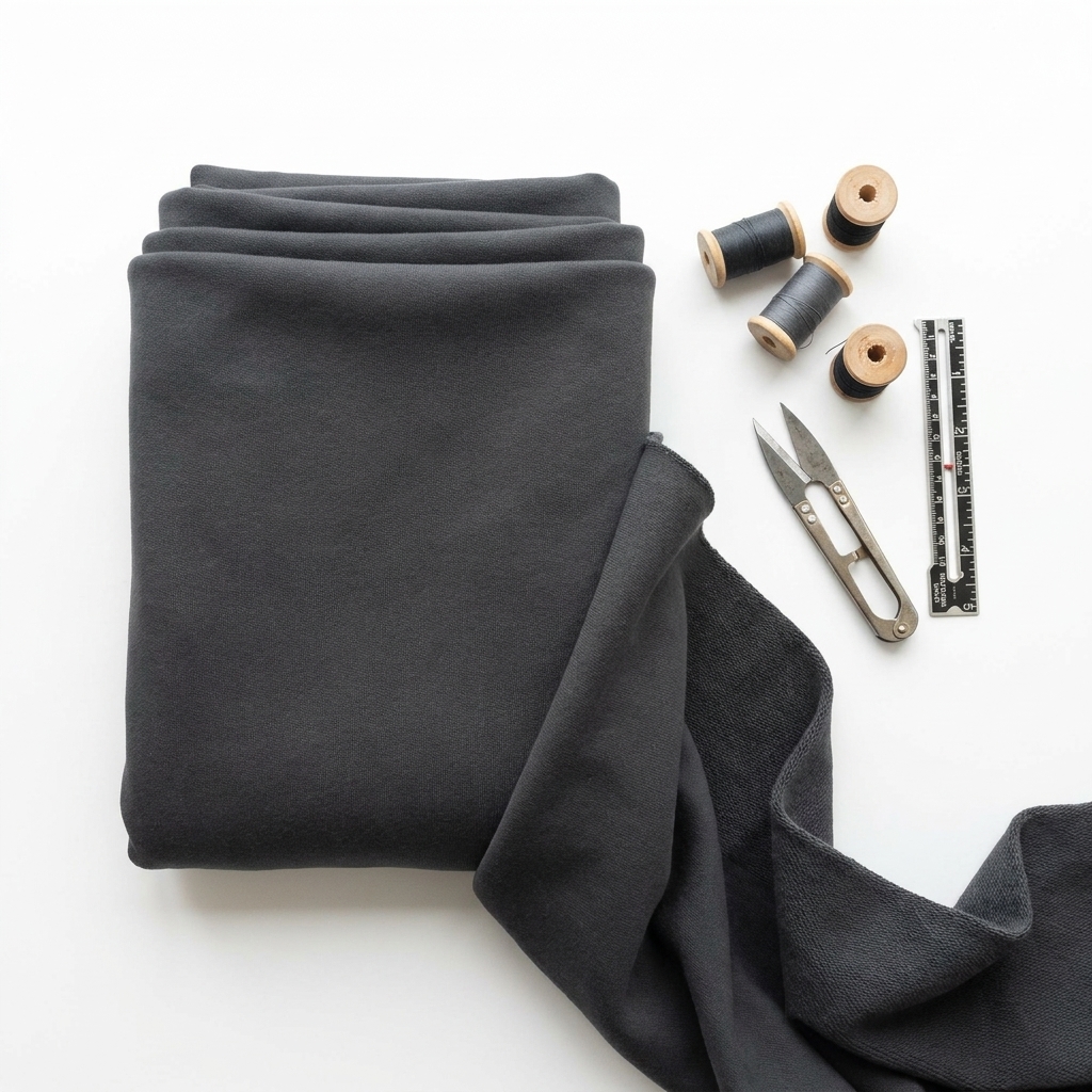 Polyester Cotton Stretch Fleece Fabric rendered