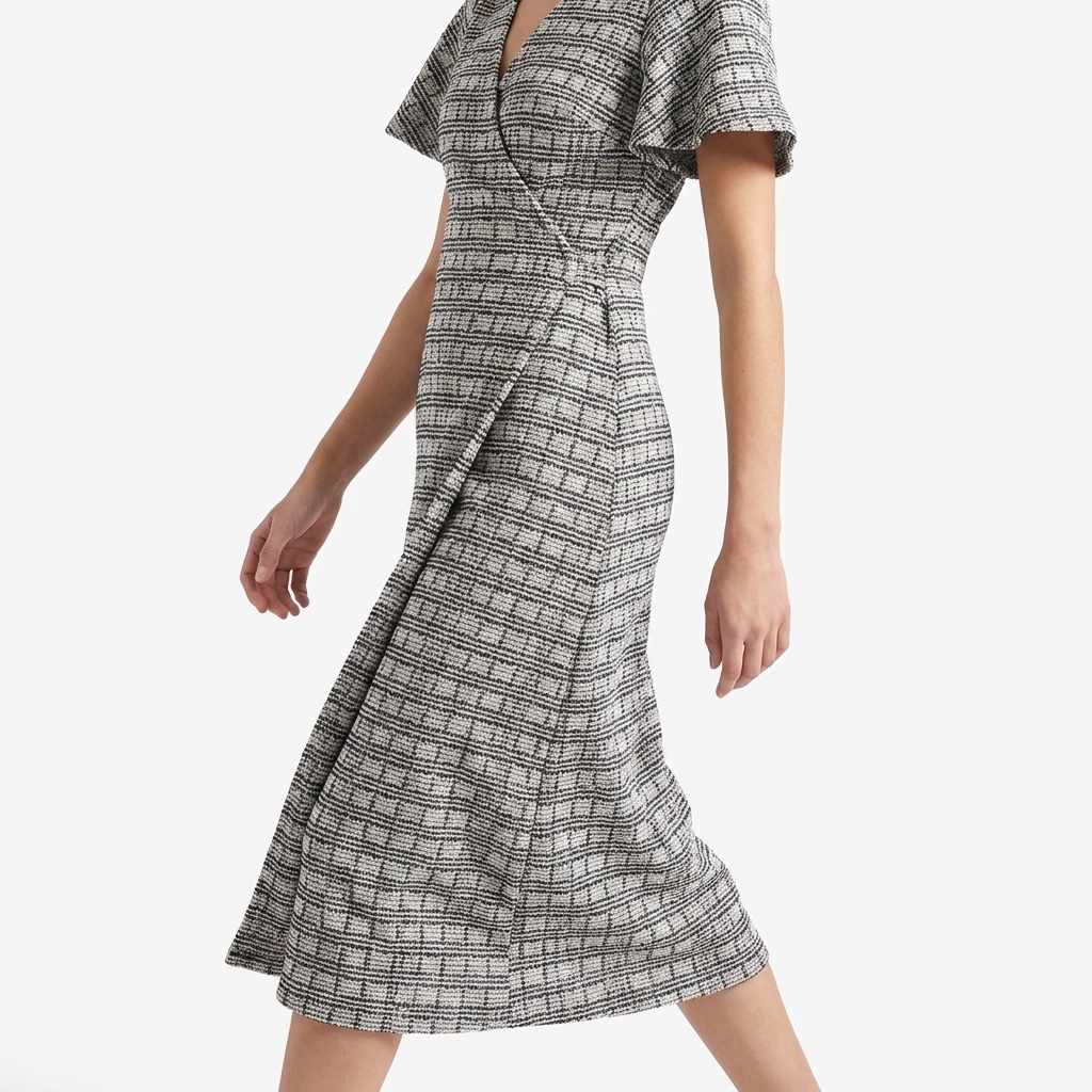 Jacquard Metallic Polyester Interlock Knit Fabric rendered