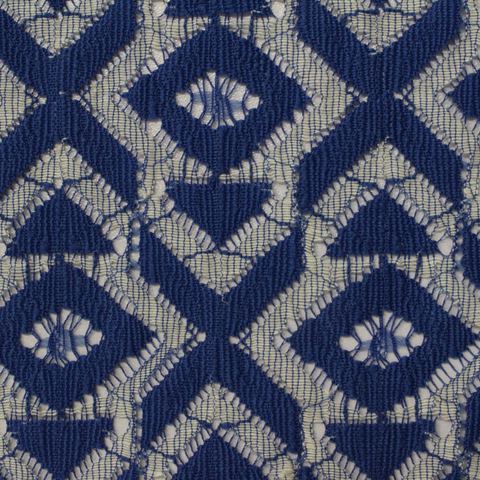 Blue Geometric-Diamond Lace, Cotton