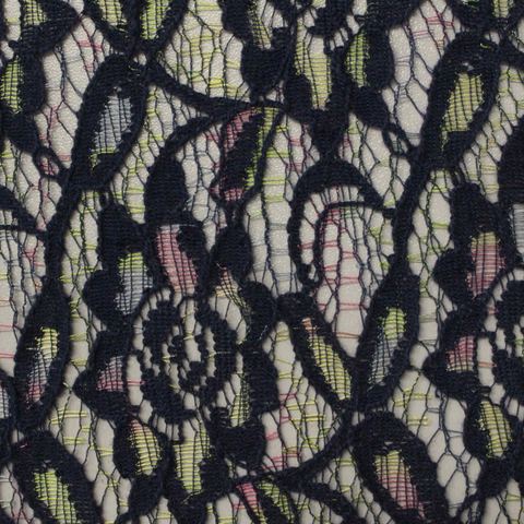 Black Floral Lace, Cotton