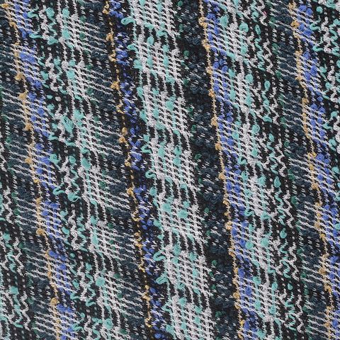 Bold Plaid Polyester Metallic Interlock Knit Fabric
