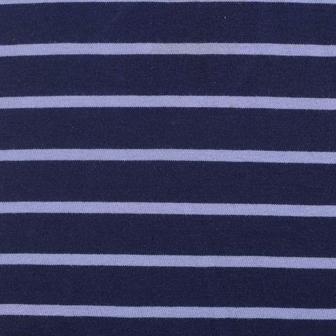 Navy Horizontal-Stripe Jersey Knit, Cotton-Modal