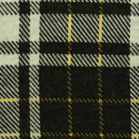 Bold Plaid Cotton Viscose Blend Stretch Knit Fabric