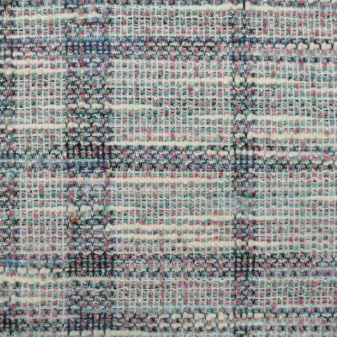 Bold Plaid Polyester Cotton Metallic Knit Fabric