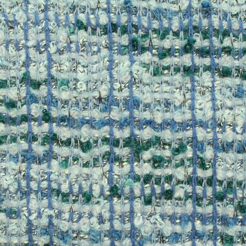Plaid Polyester Metallic Chunky Knit Fabric