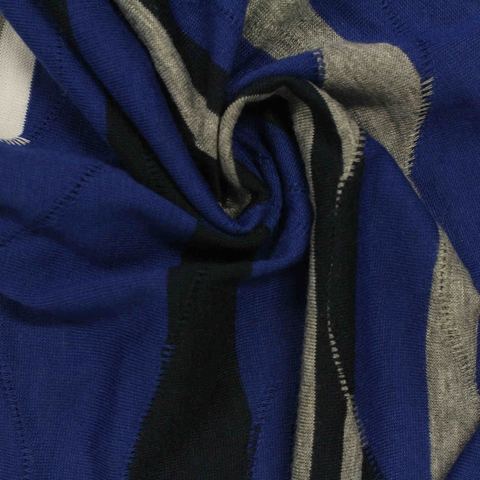 Bold Striped Polyester Viscose Knit Fabric