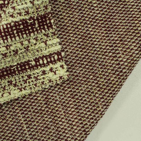 Fine Plaid Cotton Polyester Metallic Knit Fabric