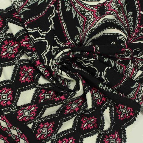 Printed Polyester Stretch ITY Knit Fabric