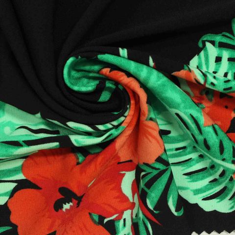 Bold Floral Polyester Stretch ITY Knit Fabric