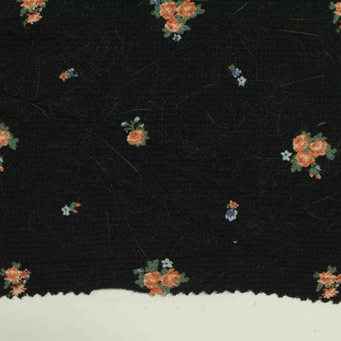 Fine Floral Viscose Stretch Waffle Knit Fabric