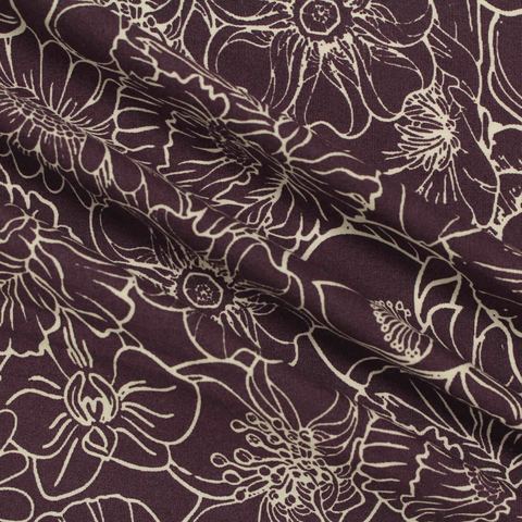 Cream Floral Poplin, Cotton
