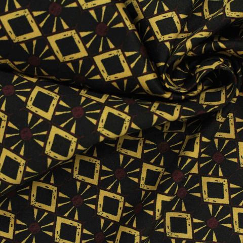 Yellow Diamonds Sateen, Cotton