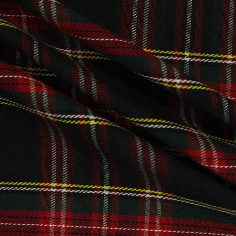 Bold Plaid Polyester Cotton Woven Fabric