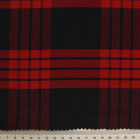 Red Plaid Woven, Poly-Cotton