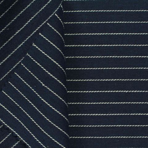 Fine Striped Brushed Cotton Polyester Woven Fabric