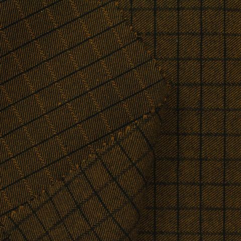 Fine Plaid Cotton Polyester Twill Fabric