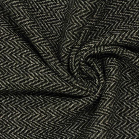 Black Herringbone Velvet, Poly-Cotton