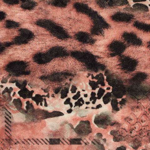 Pink Leopard Knit, Polyester, 241 gsm