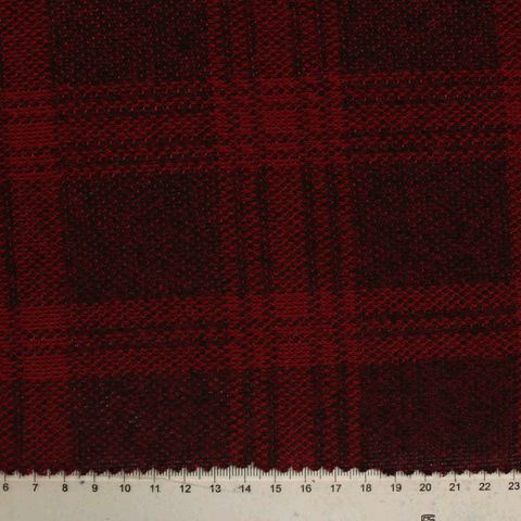 Bold Plaid Polyester Stretch Knit Fabric