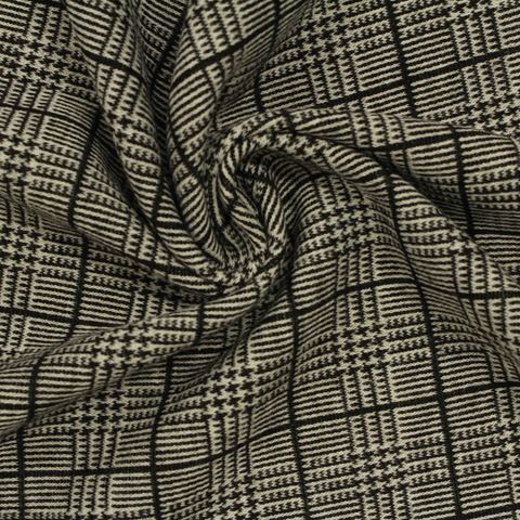 Bold Plaid Polyester Viscose Stretch Knit Fabric