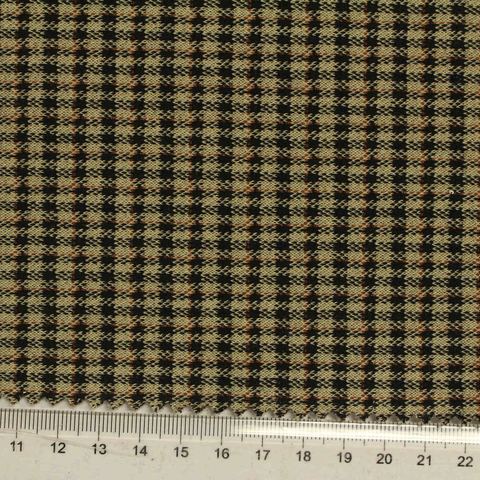 Fine Plaid Polyester Viscose Stretch Knit Fabric