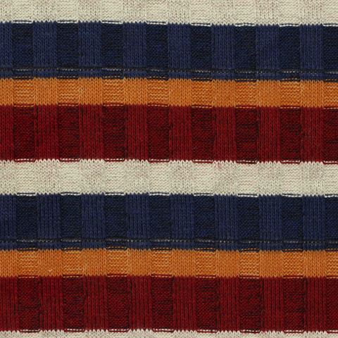 Bold Striped Polyester Metallic Stretch Rib Knit Fabric