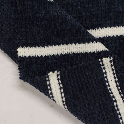 Navy Horizontal-Stripe Chenille, Polyester