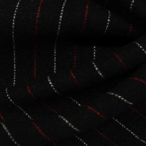 Fine Striped Polyester Nylon Interlock Knit Fabric