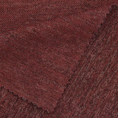 Heather Polyester Viscose Stretch Piqué Knit Fabric