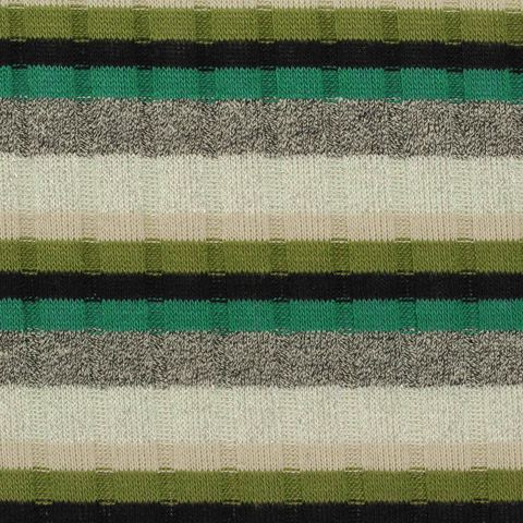 Striped Polyester Metallic Stretch Rib Knit Fabric