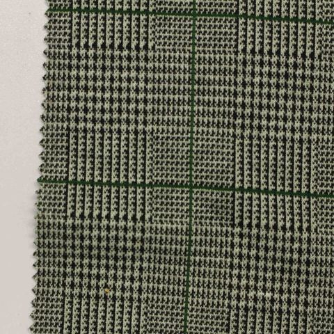 Plaid Washed Polyester Stretch Knit Fabric