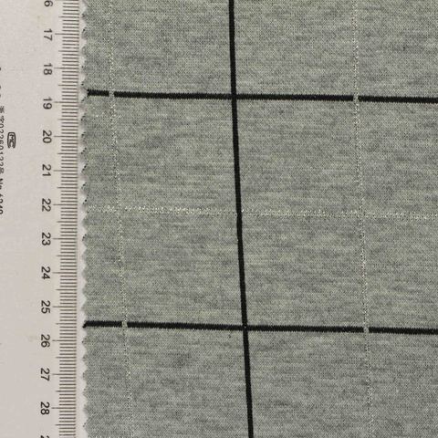 Bold Plaid Polyester Metallic Stretch Interlock Knit Fabric