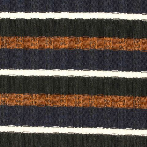 Striped Polyester Stretch Rib Knit Fabric