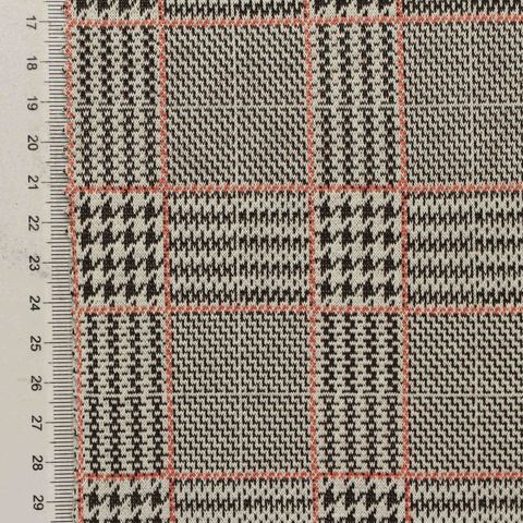 Bold Plaid Polyester Viscose Stretch Knit Fabric
