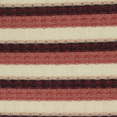 Bold Striped Polyester Viscose Stretch Rib Knit Fabric