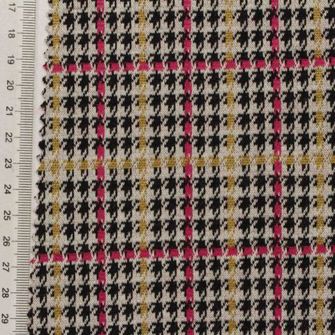 Plaid Polyester Stretch Knit Fabric